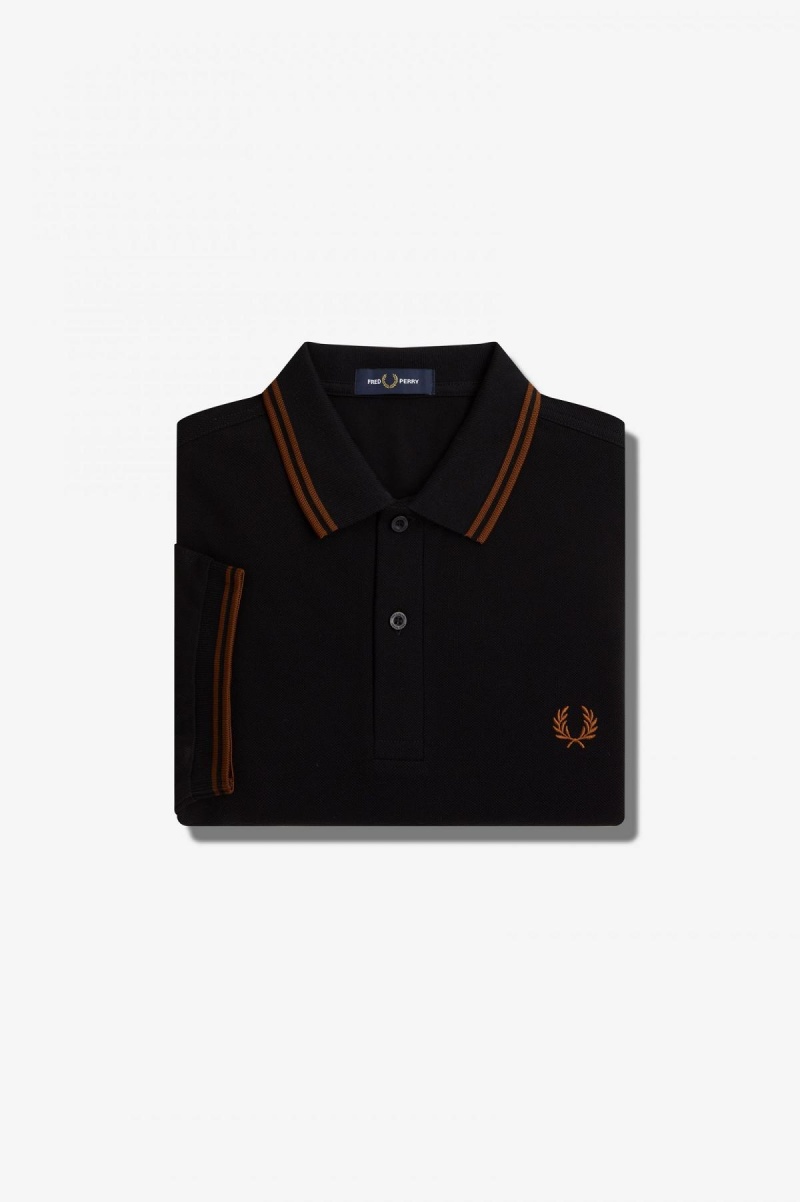 Pánské Fred Perry Shirt Fred Perry M3600 Černé Hnědé Hnědé | CZXBR91210