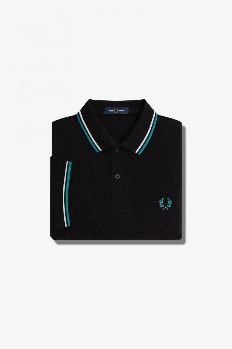 Pánské Fred Perry Shirt Fred Perry M3600 Černé Tmavě Mátově Zelená | CZIIZ27653