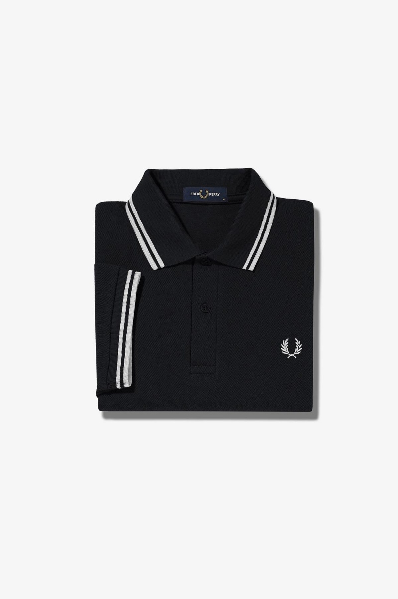 Pánské Fred Perry Shirt Fred Perry M3600 Černé Bílé Bílé | FCZUI52754