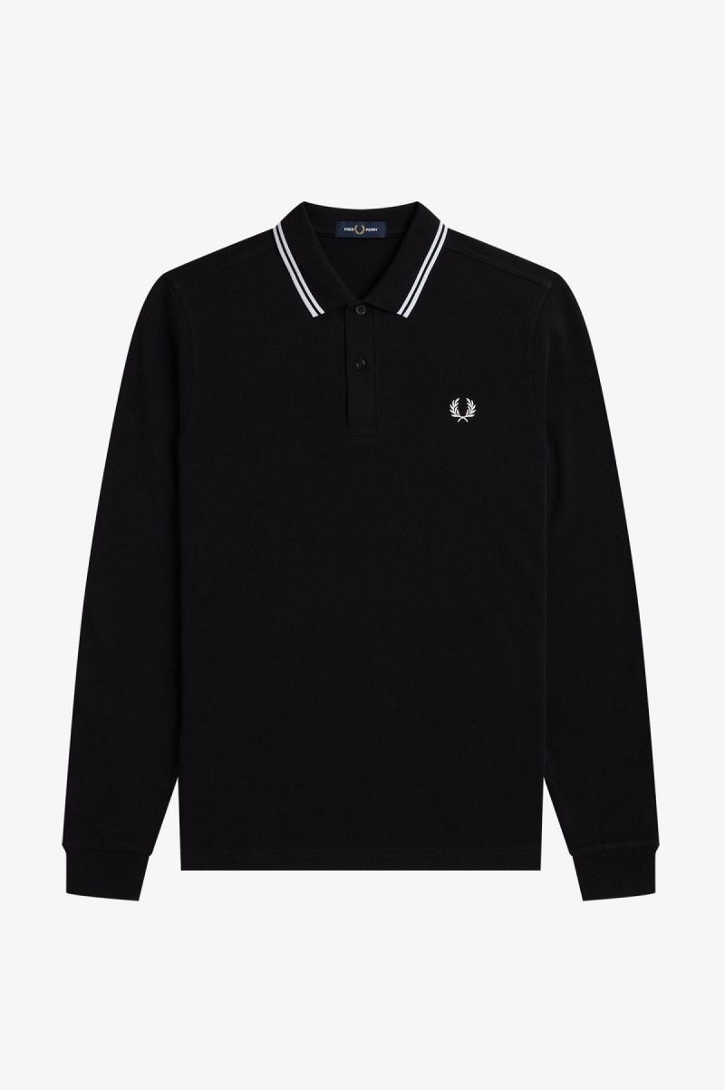 Pánské Fred Perry Shirt Fred Perry M3636 Černé Bílé Bílé | CZJZR67483