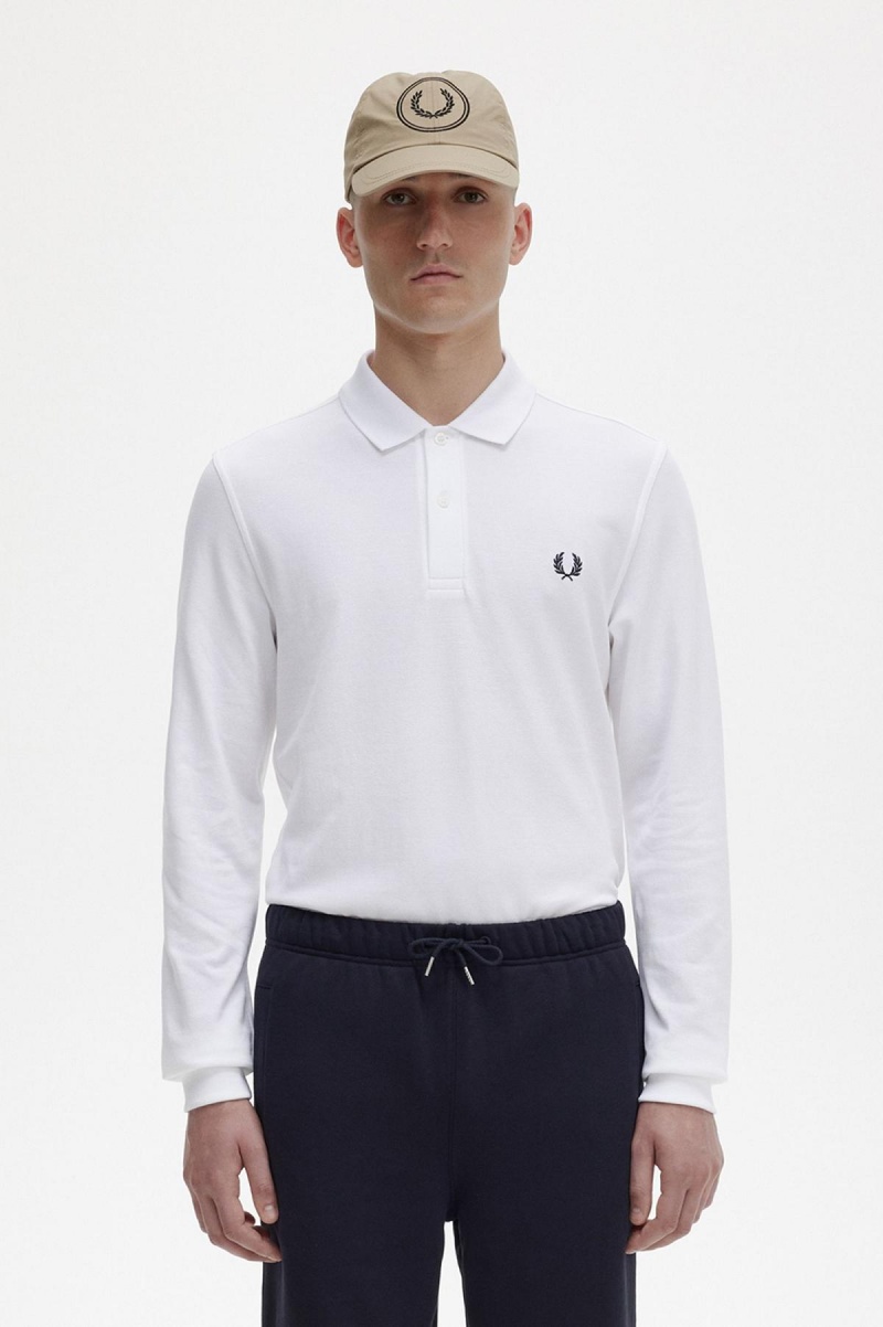 Pánské Fred Perry Shirt Fred Perry M6006 Bílé Tmavě Blankyt | CZQCS62840