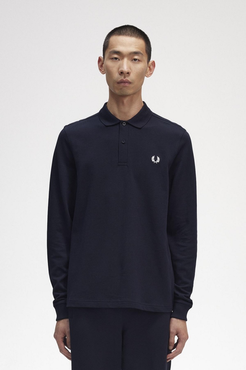 Pánské Fred Perry Shirt Fred Perry M6006 Tmavě Blankyt Bílé | XCZBH29442