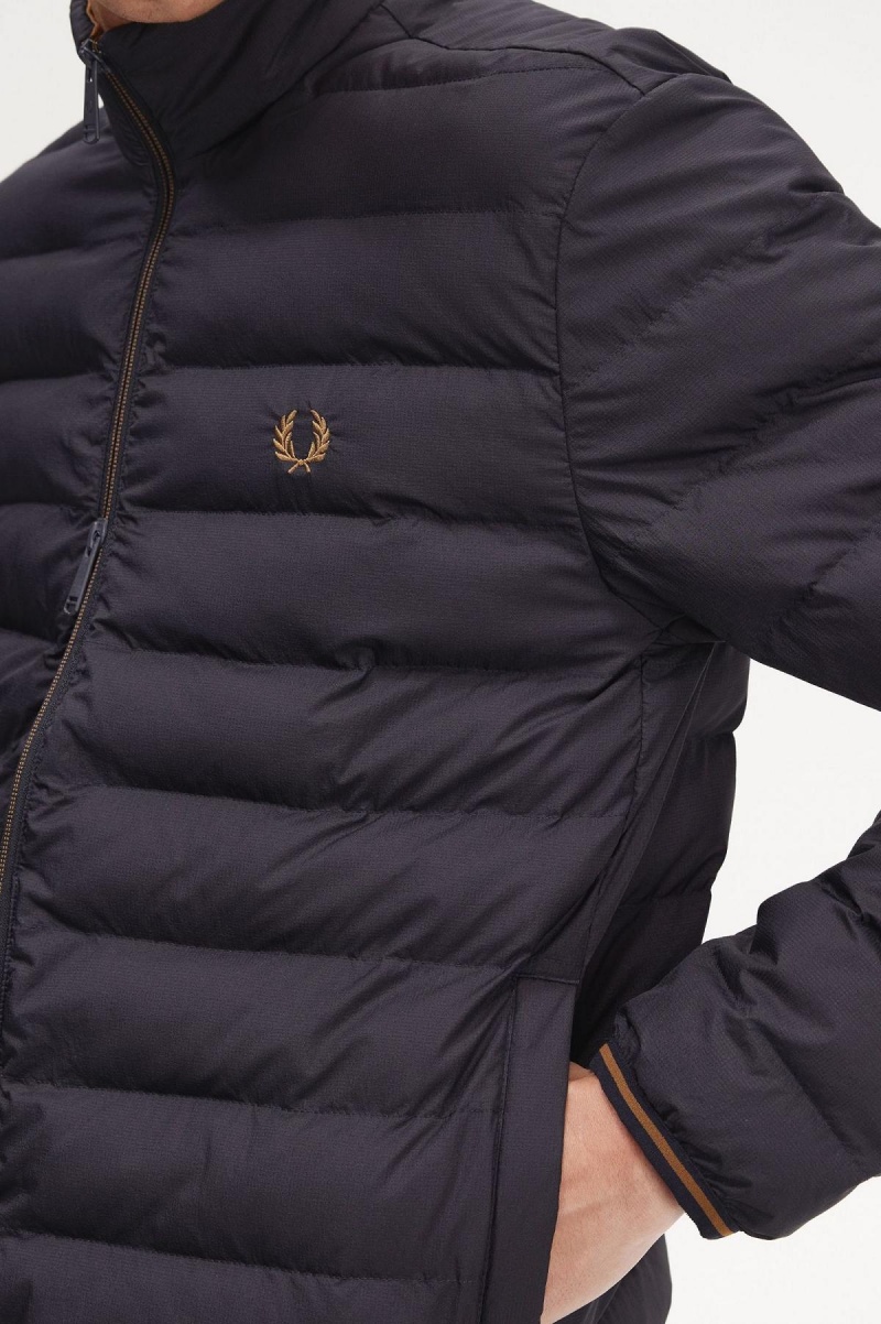 Pánské Kabáty Fred Perry Insulated Tmavě Blankyt | FCZUI44903