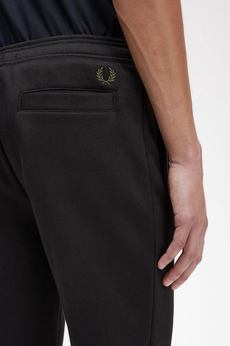 Pánské Kalhoty Fred Perry Grafická Branding Sweatpants Černé | CZJKU97706