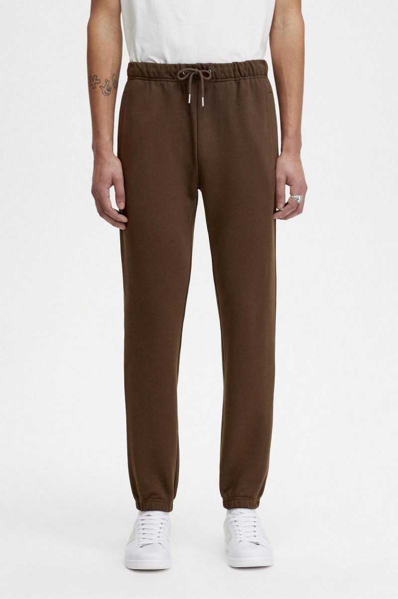 Pánské Kalhoty Fred Perry Loopback Sweatpants Burnt Tobacco | DCZVO72680