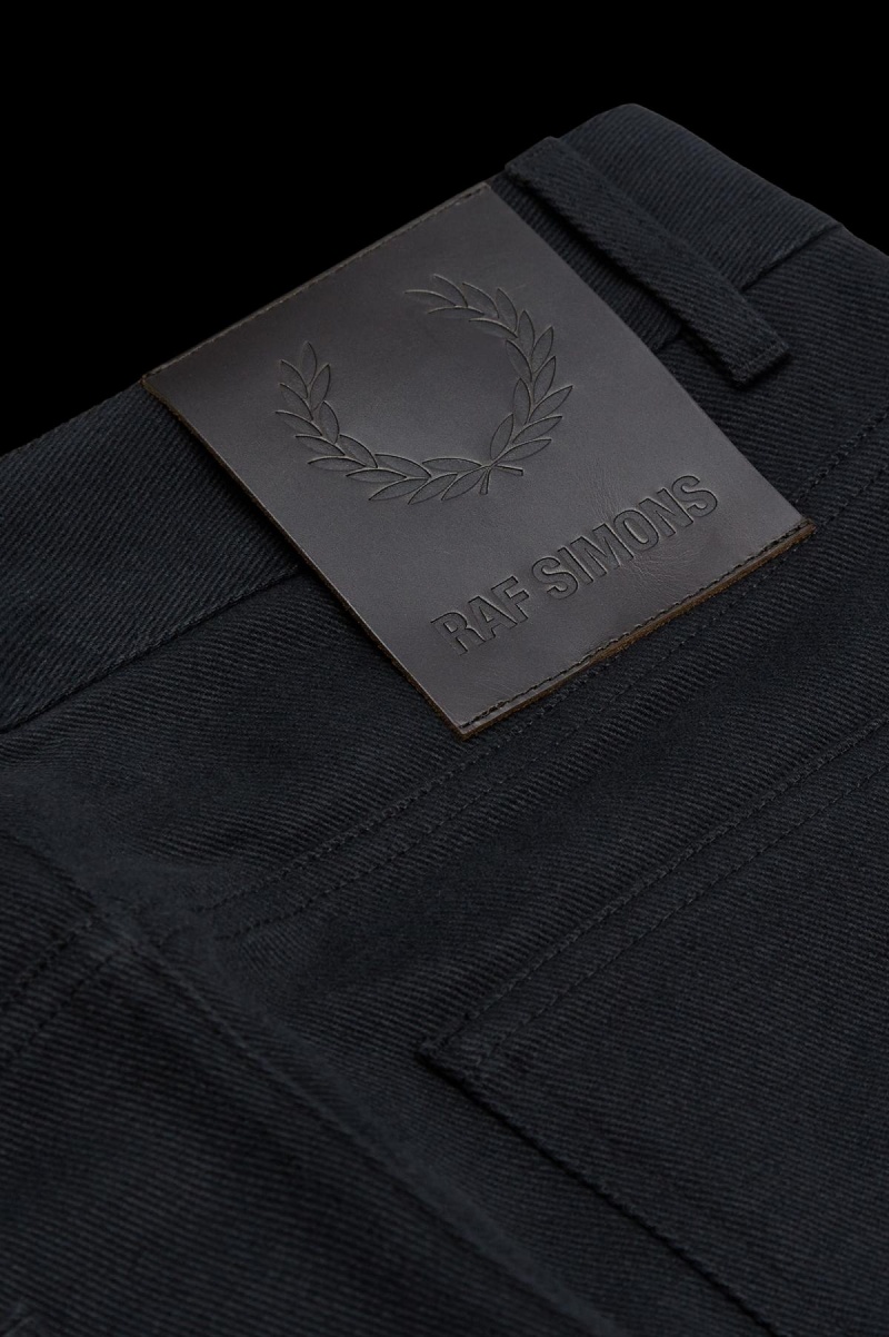 Pánské Kalhoty Fred Perry Patch Detail Denim Trousers Černé | YCZVQ28394