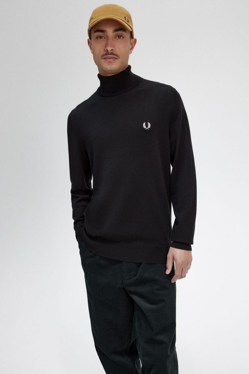 Pánské Knitwear Fred Perry Roll Neck Jumper Zelene | LCZSX12495