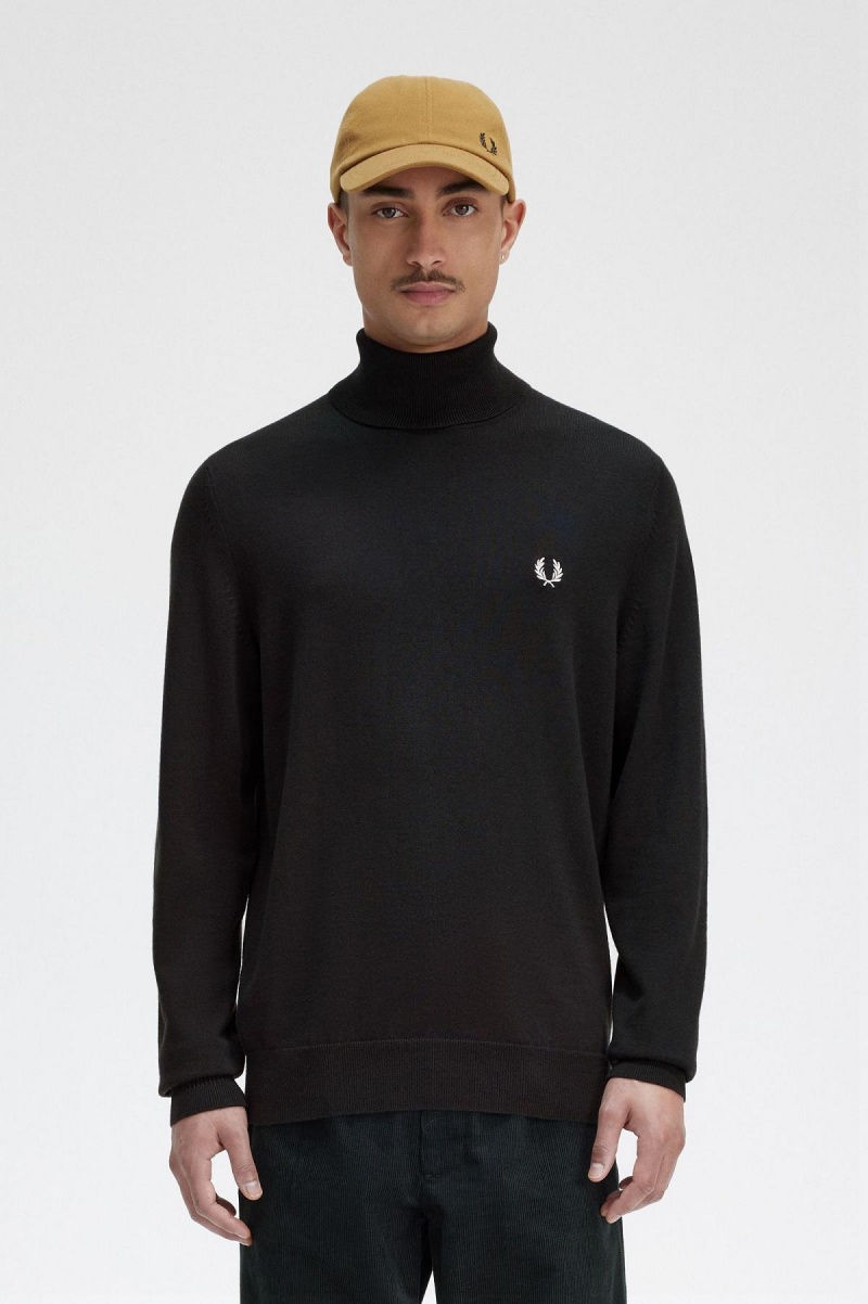 Pánské Knitwear Fred Perry Roll Neck Jumper Zelene | LCZSX12495