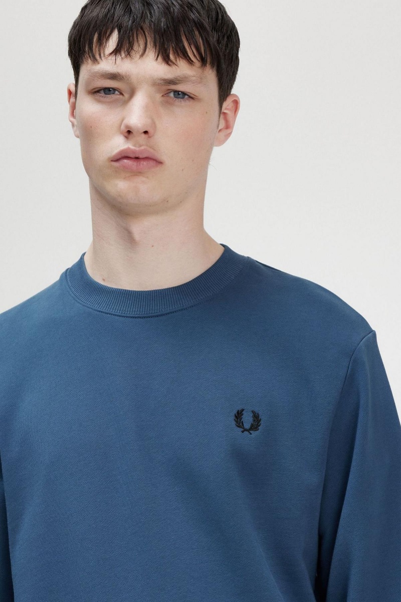 Pánské Mikiny Fred Perry Crew Neck Blankyt | SCZVO67128