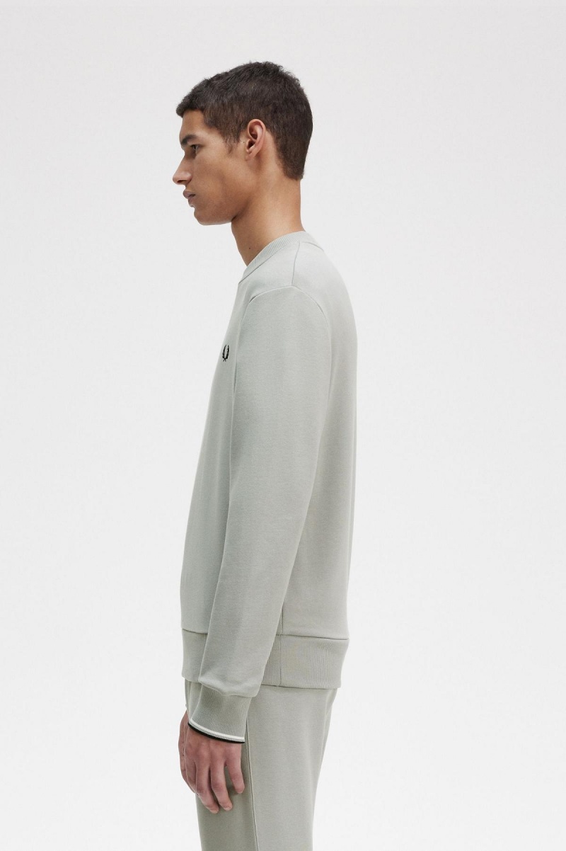 Pánské Mikiny Fred Perry Crew Neck Limestone | CZQCS91200