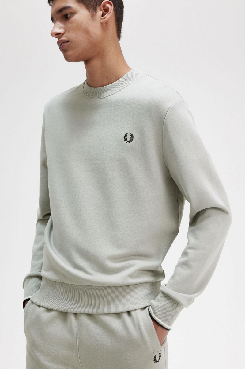 Pánské Mikiny Fred Perry Crew Neck Limestone | CZQCS91200