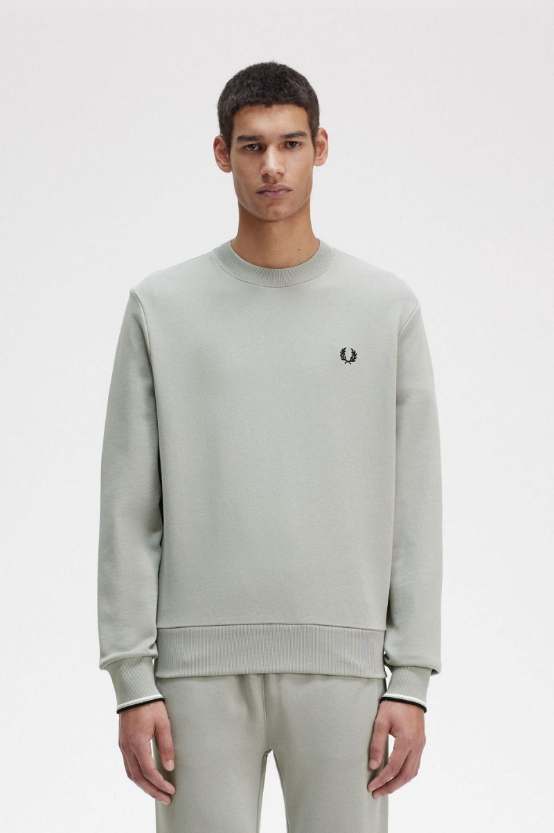 Pánské Mikiny Fred Perry Crew Neck Limestone | CZQCS91200