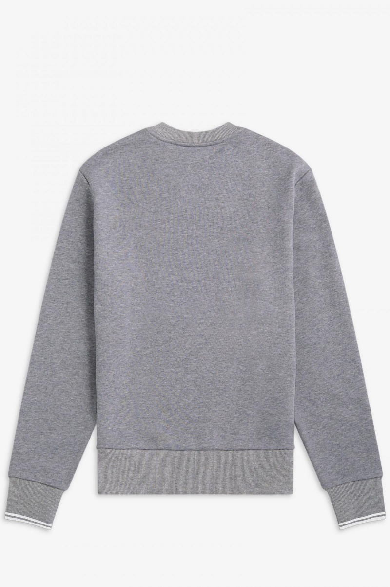 Pánské Mikiny Fred Perry Crew Neck Steel Marl | CZJVR35182