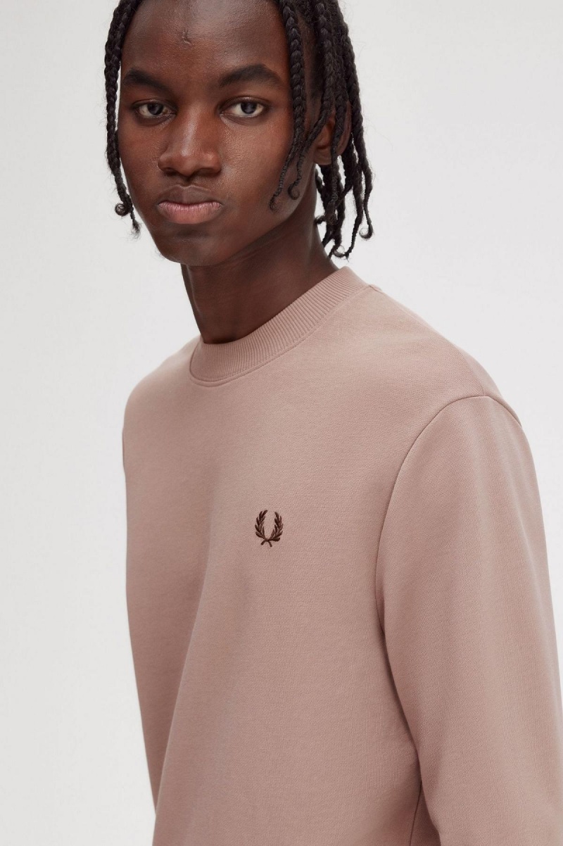 Pánské Mikiny Fred Perry Crew Neck Tmavě Růžové | XCZBH20611