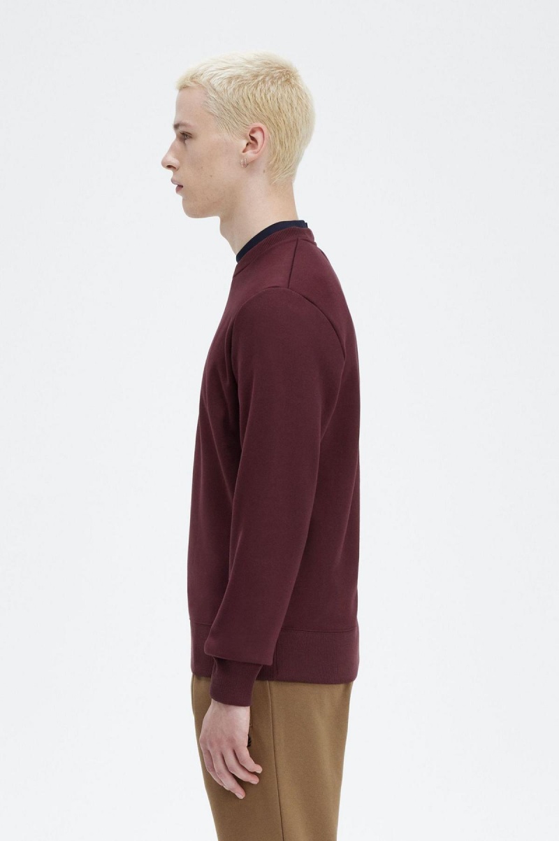 Pánské Mikiny Fred Perry Embroidered Oxblood | XCZGW41438