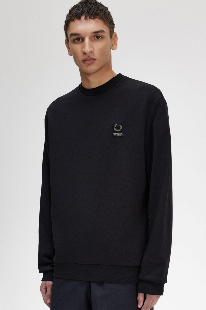 Pánské Mikiny Fred Perry Embroidered Černé | XCZGW19855