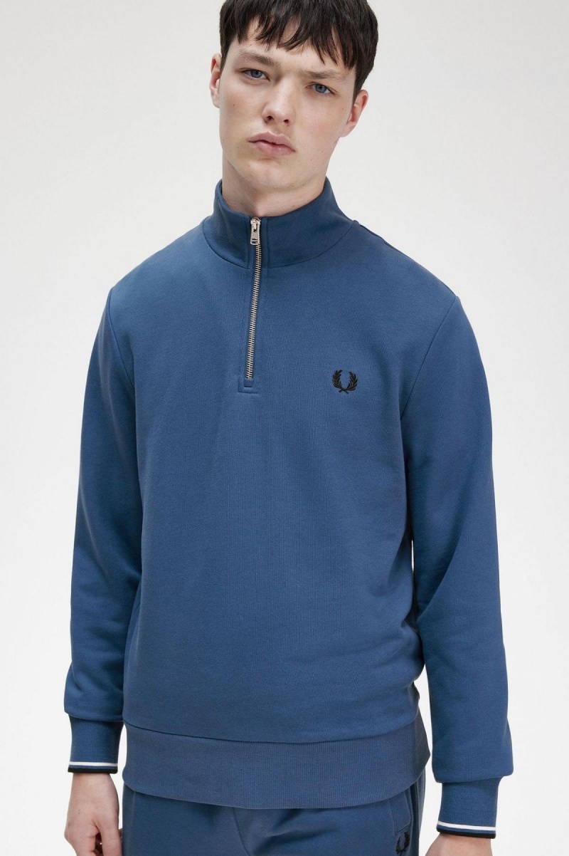 Pánské Mikiny Fred Perry Half Zip Blankyt | CZCIF15488