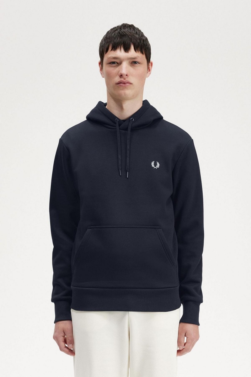 Pánské Mikiny Fred Perry Tape Detail S Kapucí Tmavě Blankyt | XCZBH73401