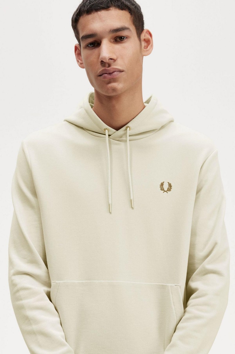 Pánské Mikiny Fred Perry Tipped S Kapucí Oatmeal | UCZND84932