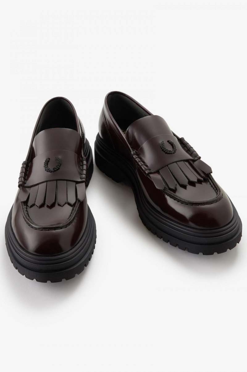 Pánské Obuv Fred Perry Læder Loafer Oxblood | CZJZR84993