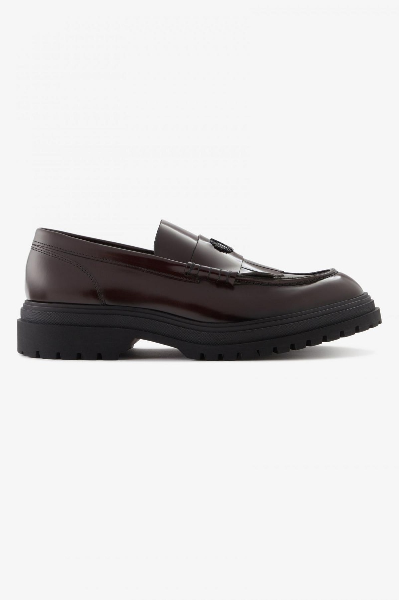 Pánské Obuv Fred Perry Læder Loafer Oxblood | CZJZR84993