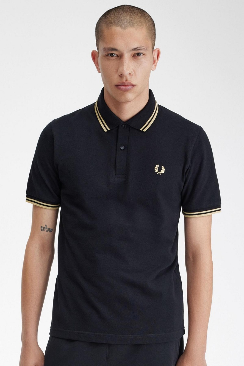 Pánské Polo Triko Fred Perry Makati M12 Černé | ZCZMJ60597