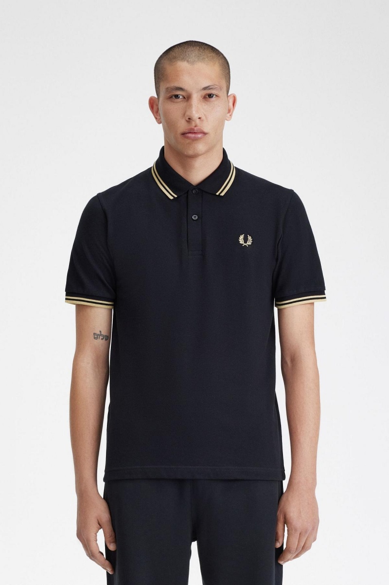 Pánské Polo Triko Fred Perry Makati M12 Černé | ZCZMJ60597