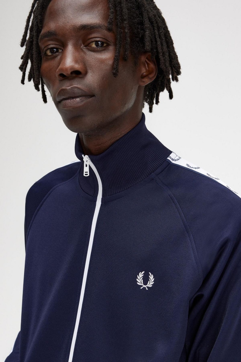 Pánské Sportovní Bundy Fred Perry Taped Blankyt | YCZVQ76830