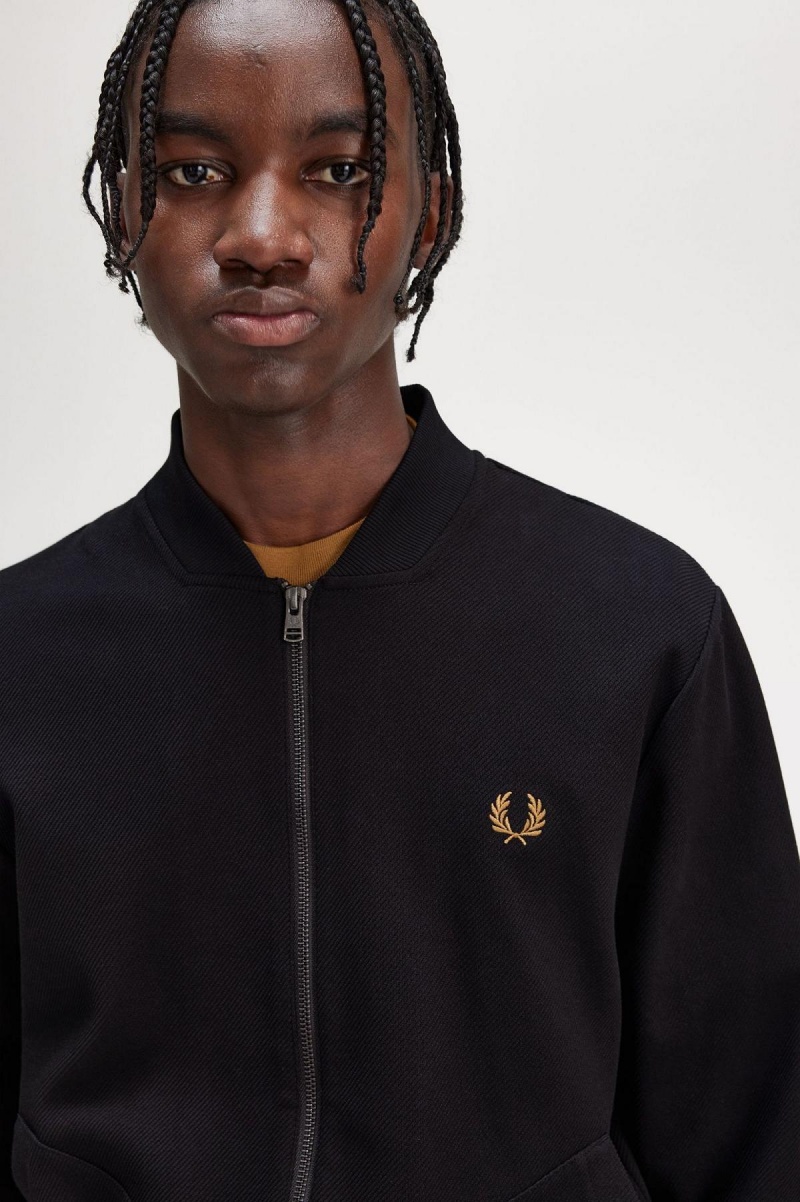 Pánské Sportovní Bundy Fred Perry Tipped Detail Černé | GCZEC33396