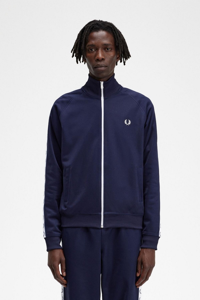 Pánské Tepláky Fred Perry Taped Track Jacket Blankyt | PCZER95728