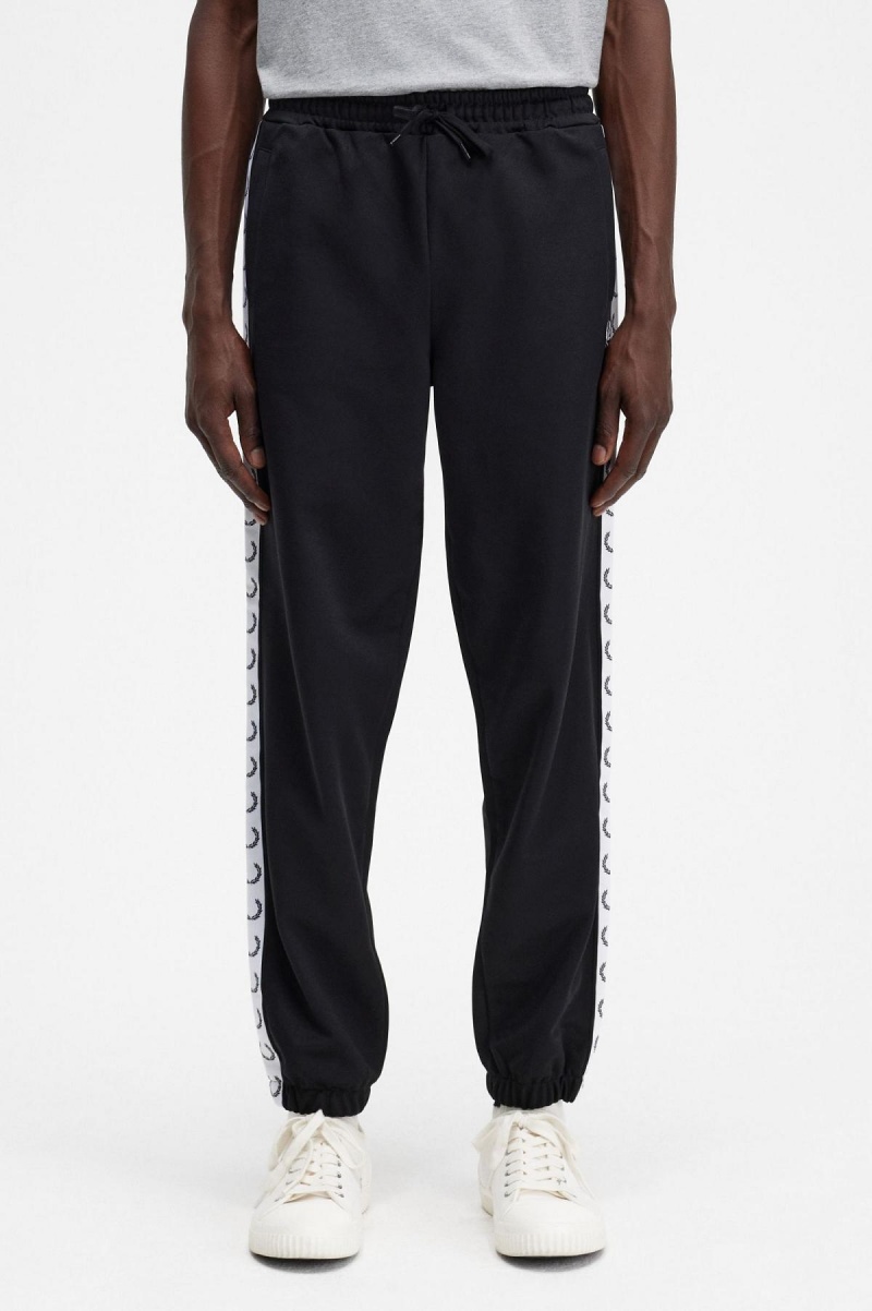 Pánské Tepláky Fred Perry Taped Track Pant Černé | YCZVQ80608