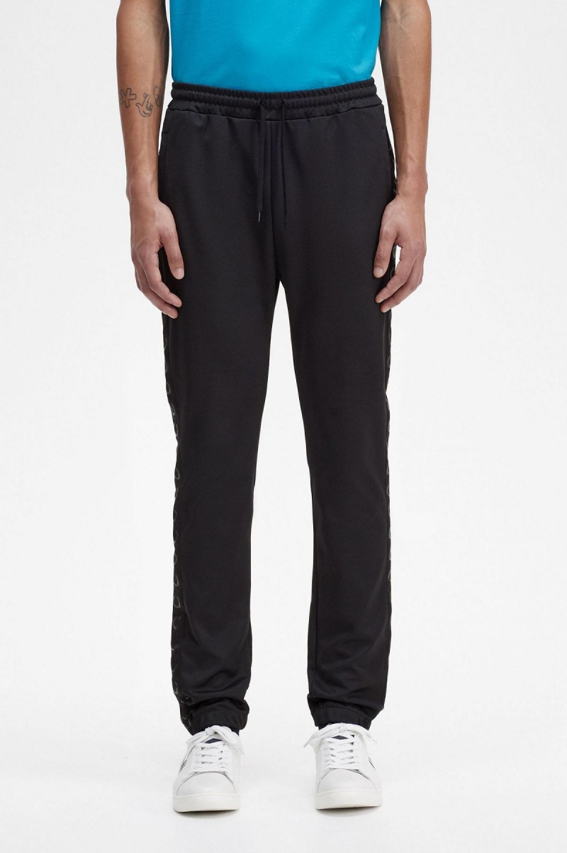 Pánské Tepláky Fred Perry Taped Track Pants Černé Černé | CZQCS51881