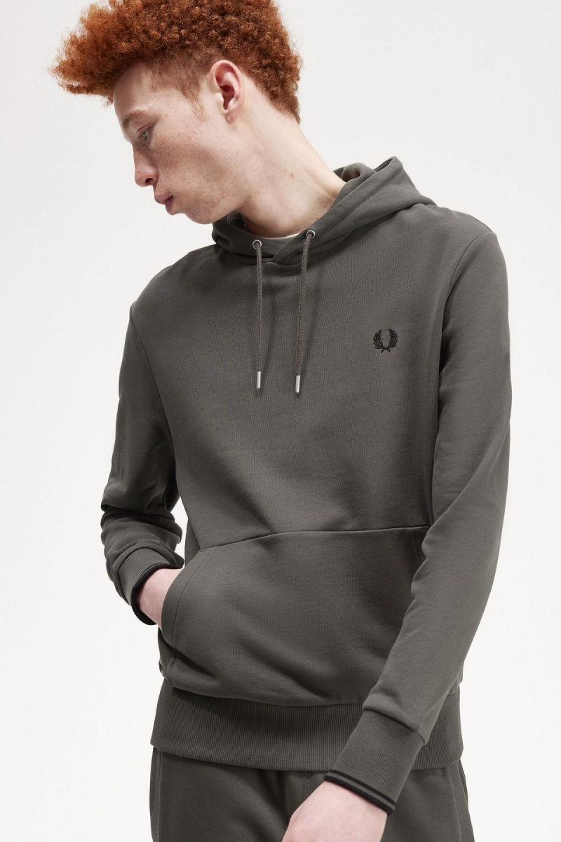 Pánské Tepláky Fred Perry Tipped S Kapucí Sweatshirt Zelene | CZJBT90000