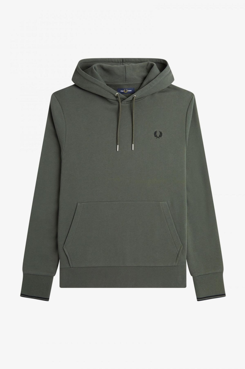 Pánské Tepláky Fred Perry Tipped S Kapucí Sweatshirt Zelene | CZJBT90000